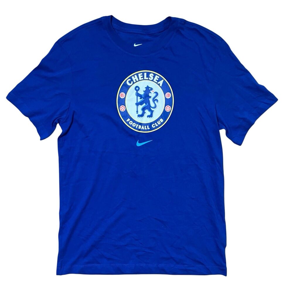 Nike Chelsea FC T-Shirt Mens‎ M Blue Soccer Jersey Cotton Athletic DJ1304-495